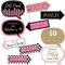 Big Dot of Happiness Funny Chic 40th Birthday - Pink, Black and Gold - Birthday Party Photo Booth Props Kit - 10 Piece